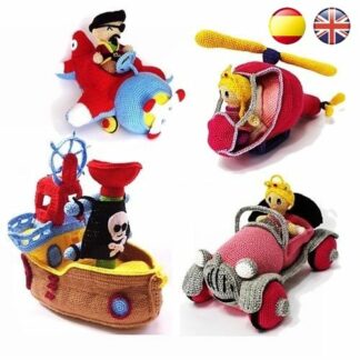 Pirate Ship, Airplane, Princess Car, Helicopter Amigurumi Patterns
