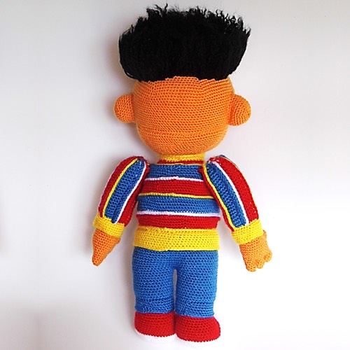 Ernie inspired choc orange cover 14 cms Sesame Street toy KNITTING PATTERN 