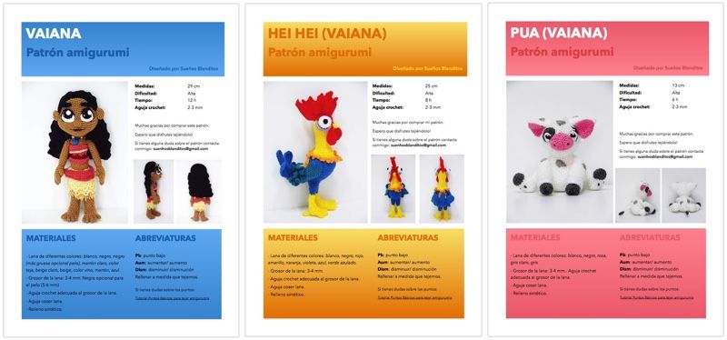 Moana, Hei Hei, Pua Crochet Pattern Bundle – Jasmine Art Works