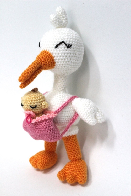 Stork Curtain Tieback Crochet PATTERN, Right or Left Tieback Pattern PDF  English Spanish español Cigüeña Sujeta Cortinas 