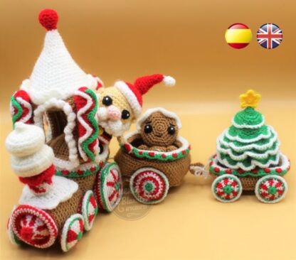 Gingerbread Train amigurumi pattern